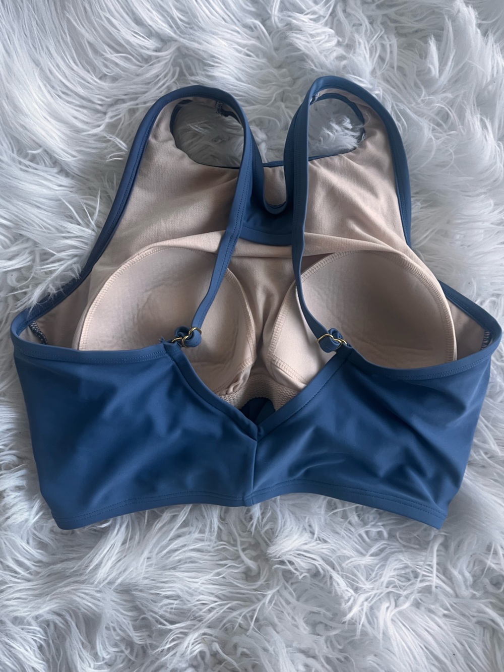 Kona Sol Slate Blue Twist-Front Swim Top - Picture 2 of 3